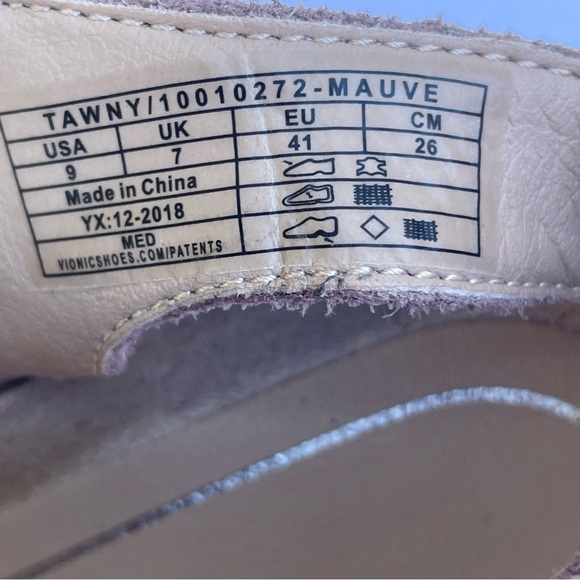 VIONIC Sandal Womens 9 Suede Wedge Mauve HOOLA TAWNY Platform T-Strap Casual - Picture 9 of 17